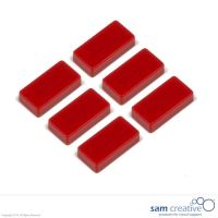 Set Rechthoekige Magneten 12x24mm rood (6 stuks)