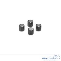 Metallic Magneten 10mm Cylinder zwart (4st)